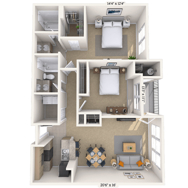 Floorplan image of unit 6404