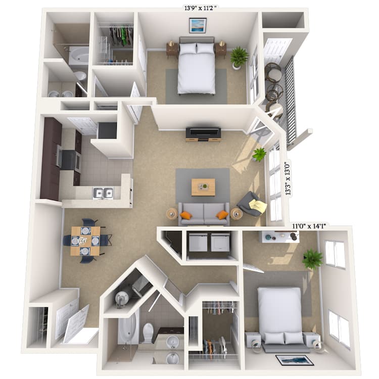 Floorplan image of unit 722