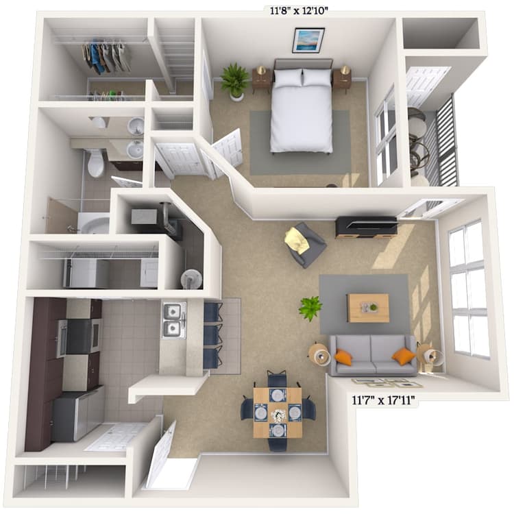 Floorplan image of unit 506