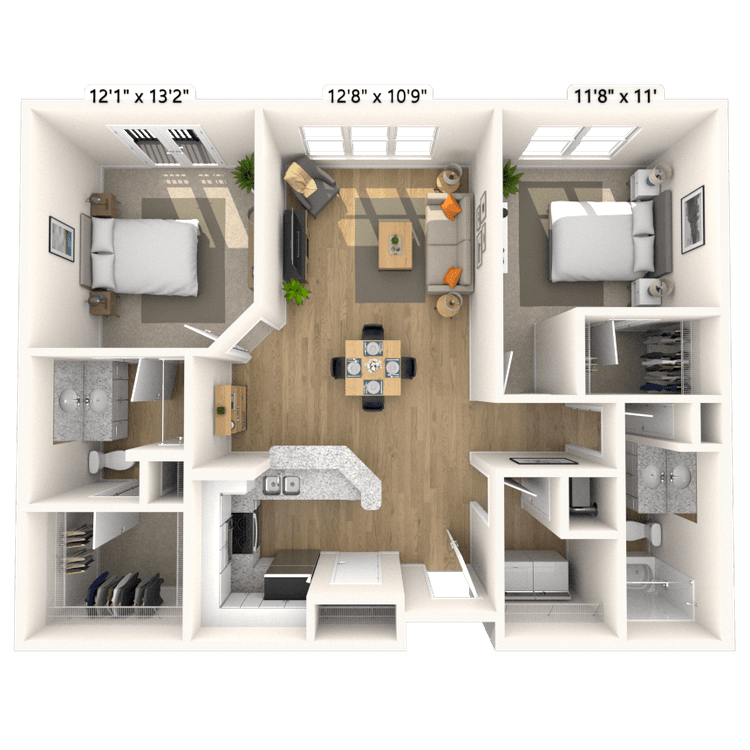 Floorplan image of unit 1375P2