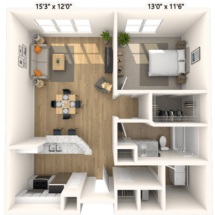 Floorplan image of unit 1127P2