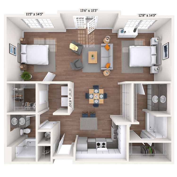Floorplan image of unit 5107