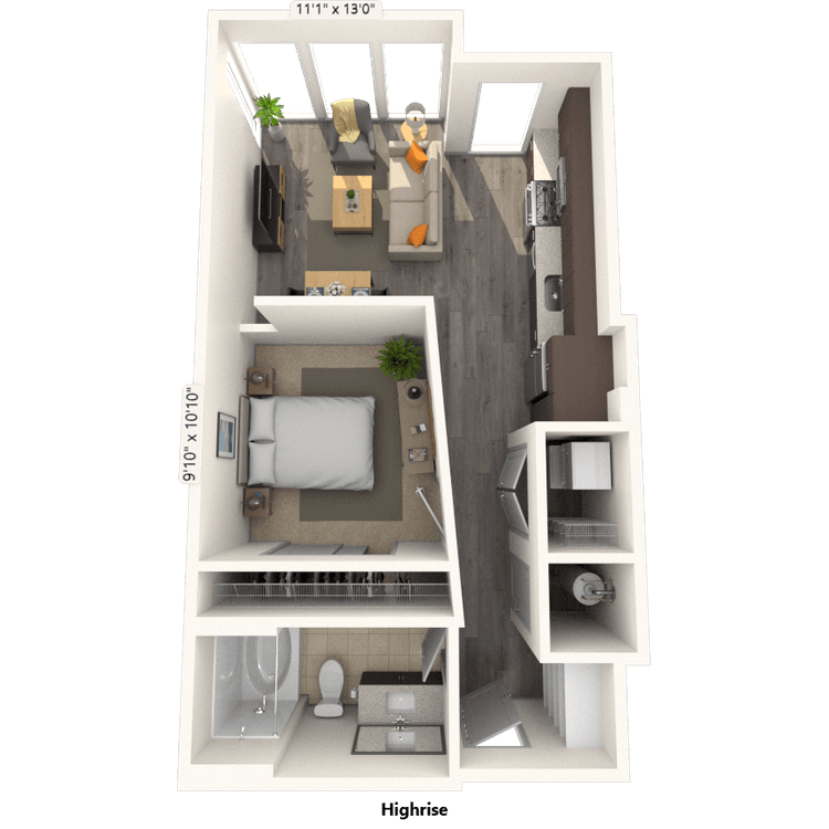 Floorplan image of unit 1105
