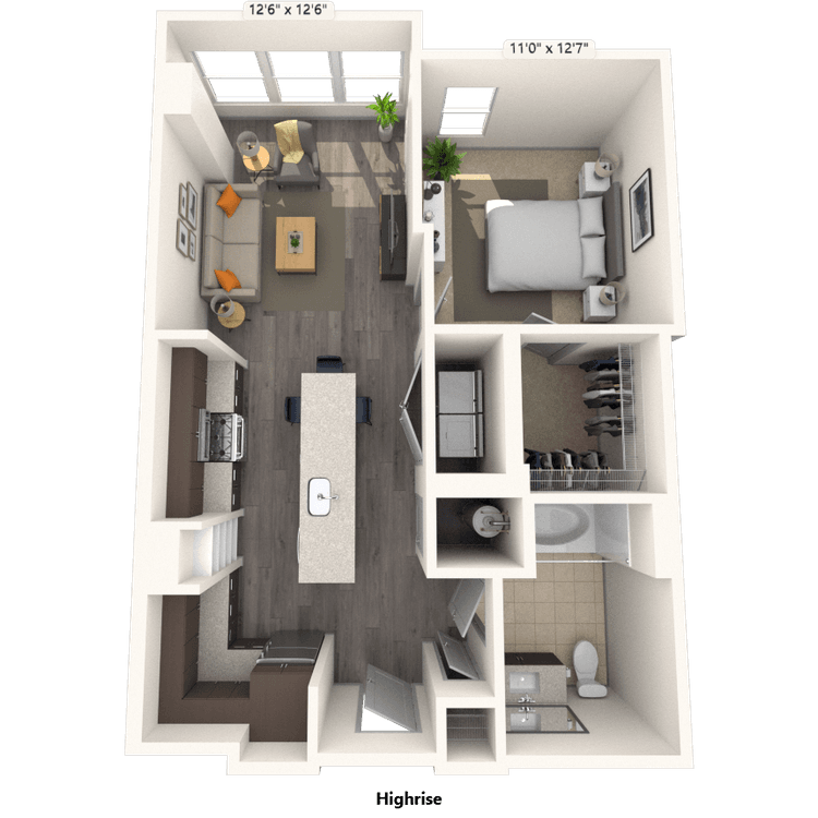 Floorplan image of unit 2407