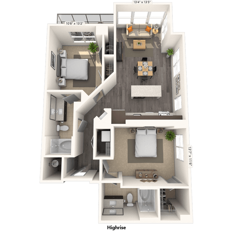 Floorplan image of unit 1118