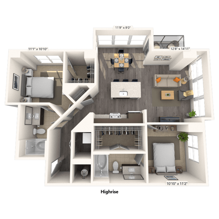 Floorplan image of unit 2404