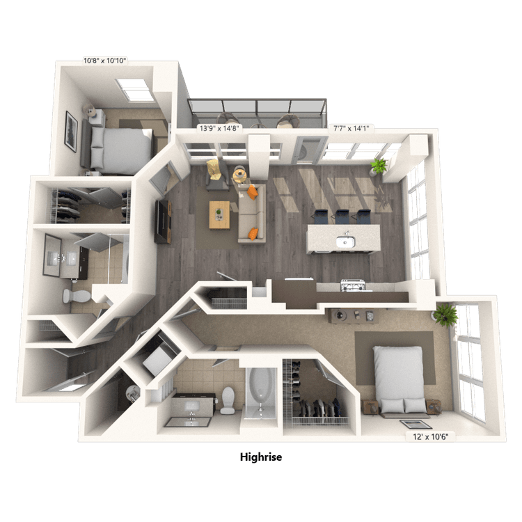 Floorplan image of unit 913