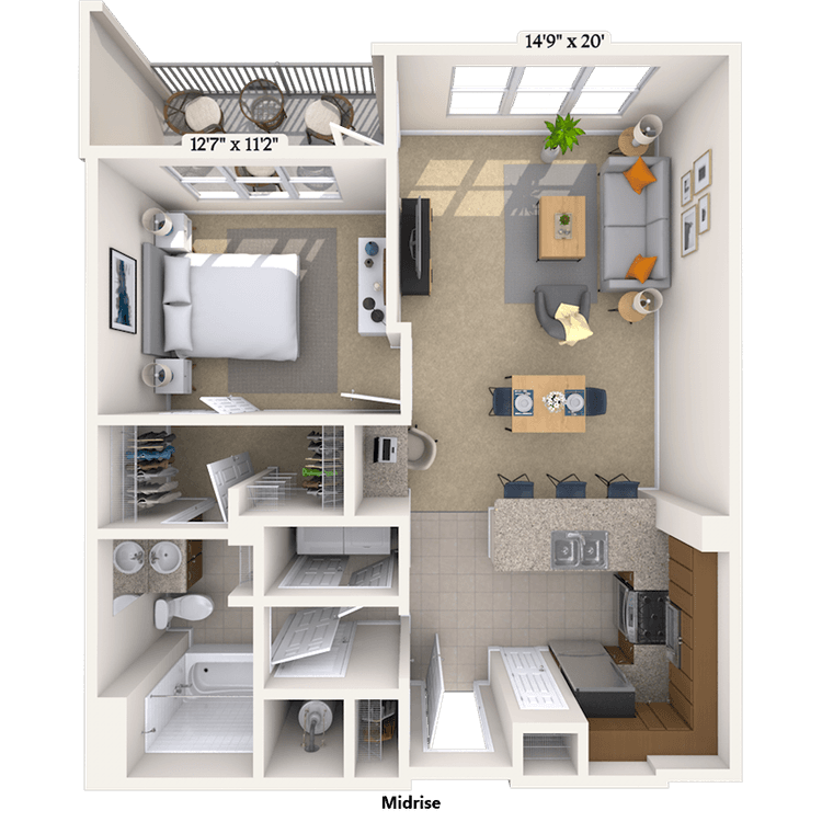 Floorplan image of unit 727
