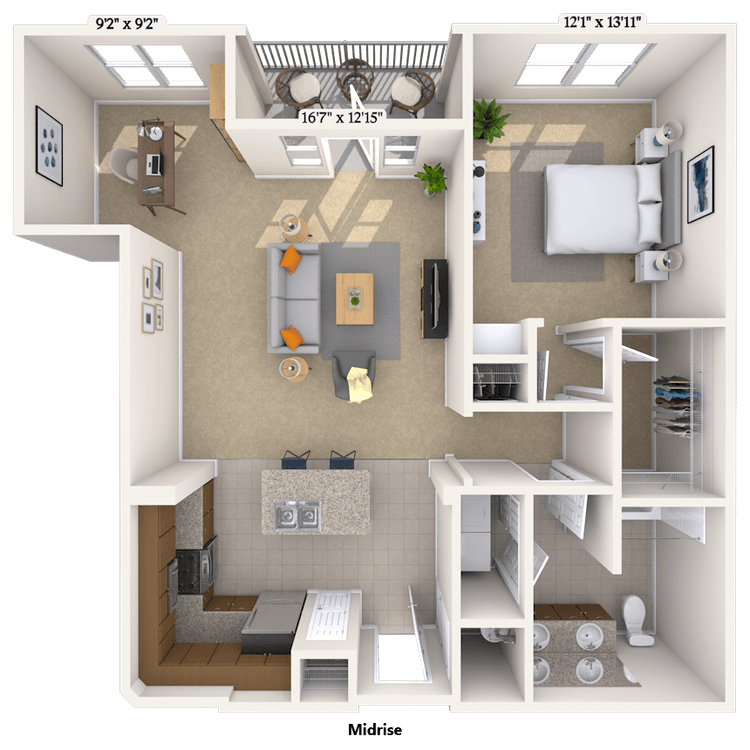 Floorplan image of unit 708