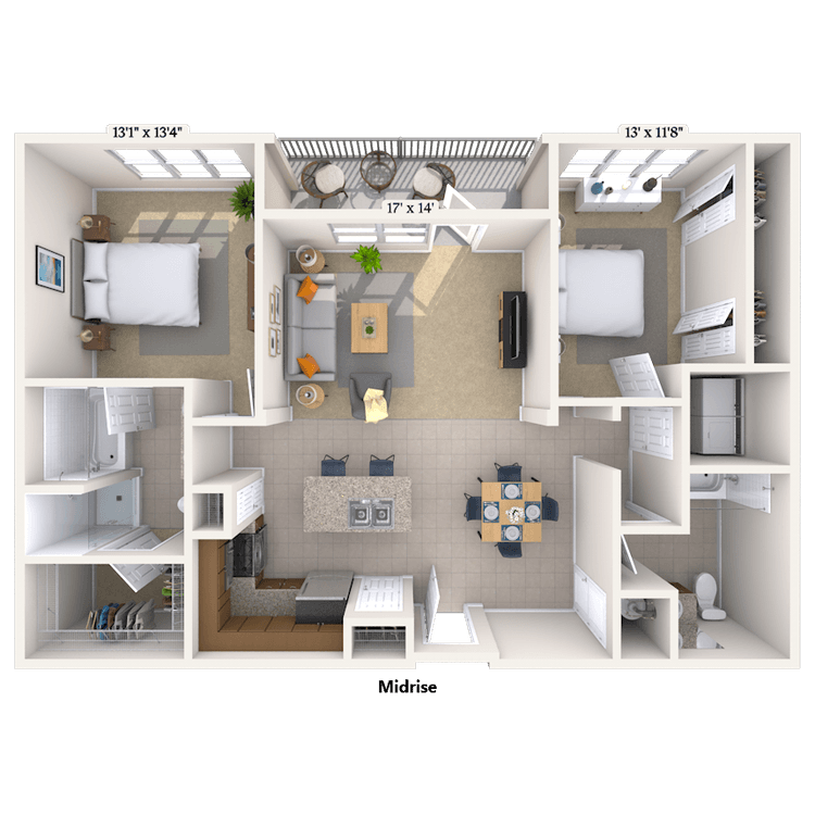 Floorplan image of unit 613