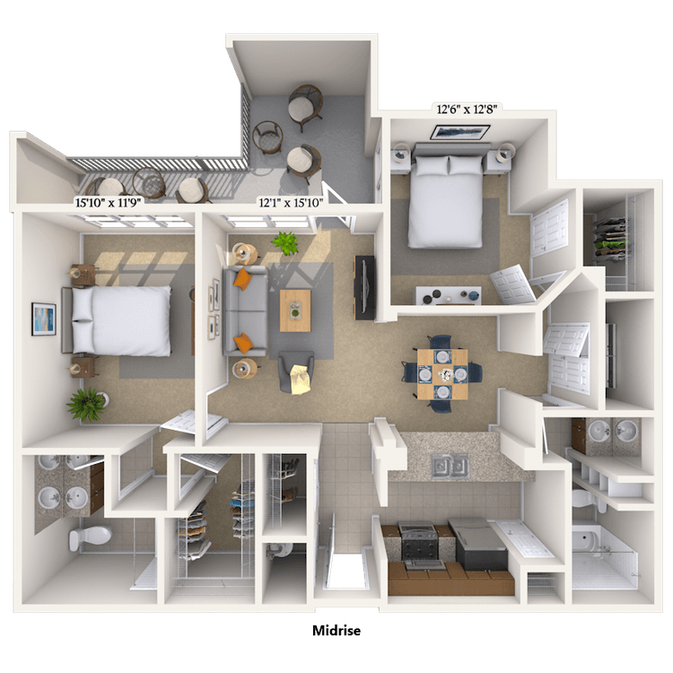 Floorplan image of unit 336