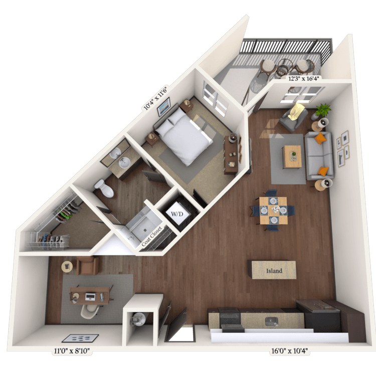 Floorplan image of unit 387