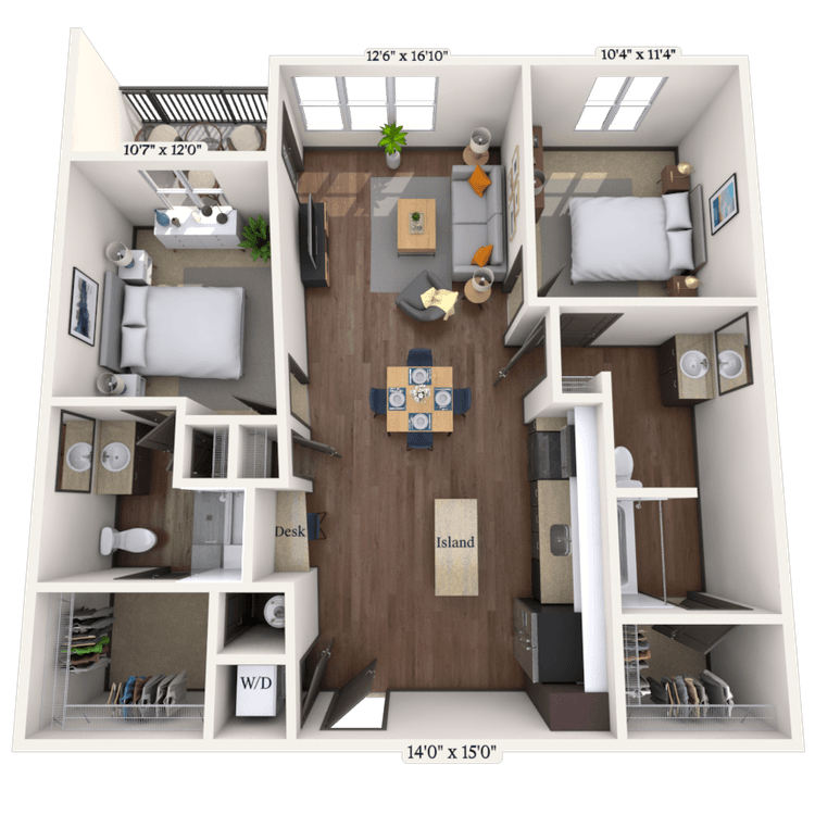 Floorplan image of unit 291