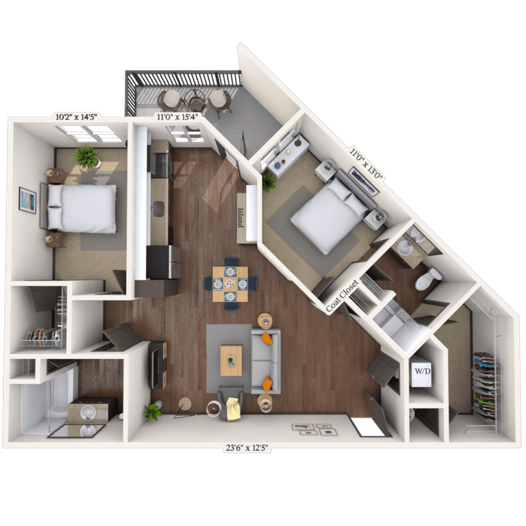 Floorplan image of unit 385