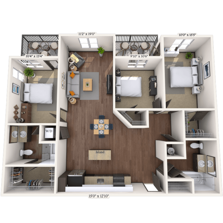 Floorplan image of unit 190