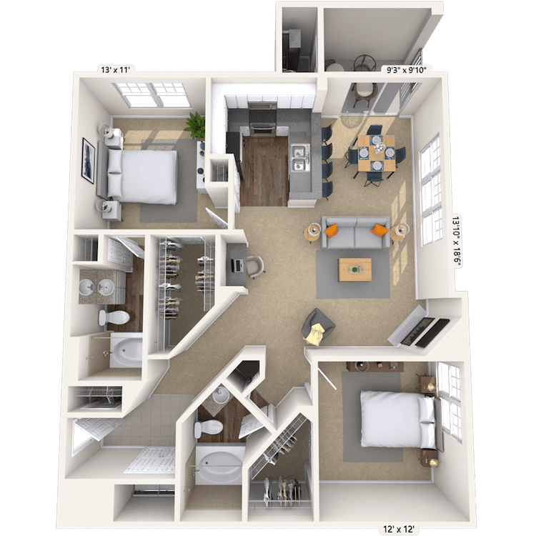 Floorplan image of unit 7110