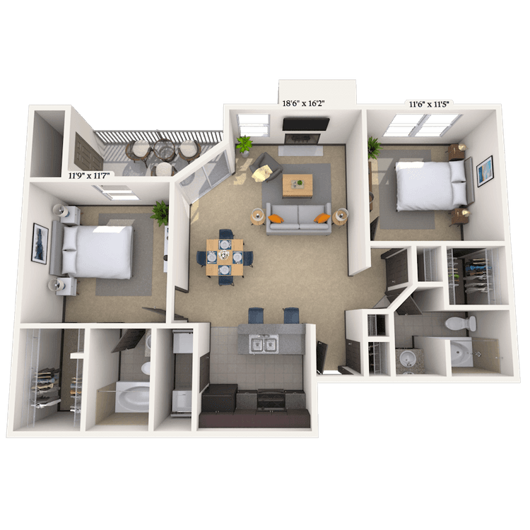 Floorplan image of unit 345B1525