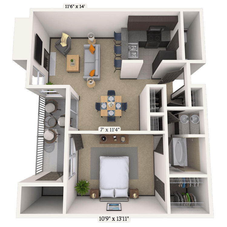 Floorplan image of unit 413B1500