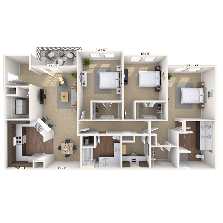 Floorplan image of unit 1025