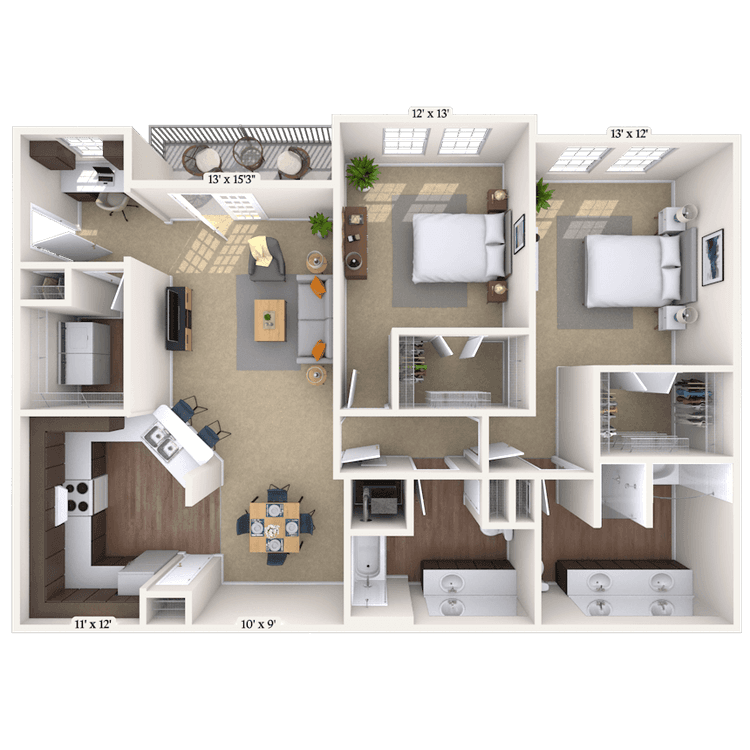 Floorplan image of unit 1135