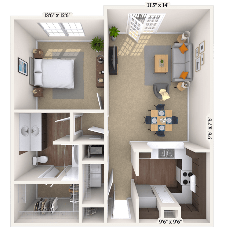 Floorplan image of unit 224