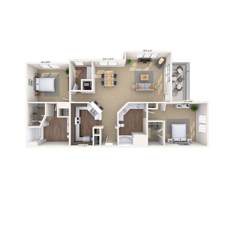 Floorplan image of unit 428