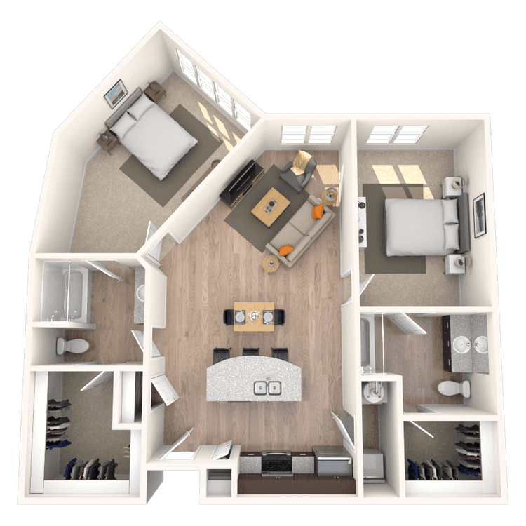 Floorplan image of unit 407