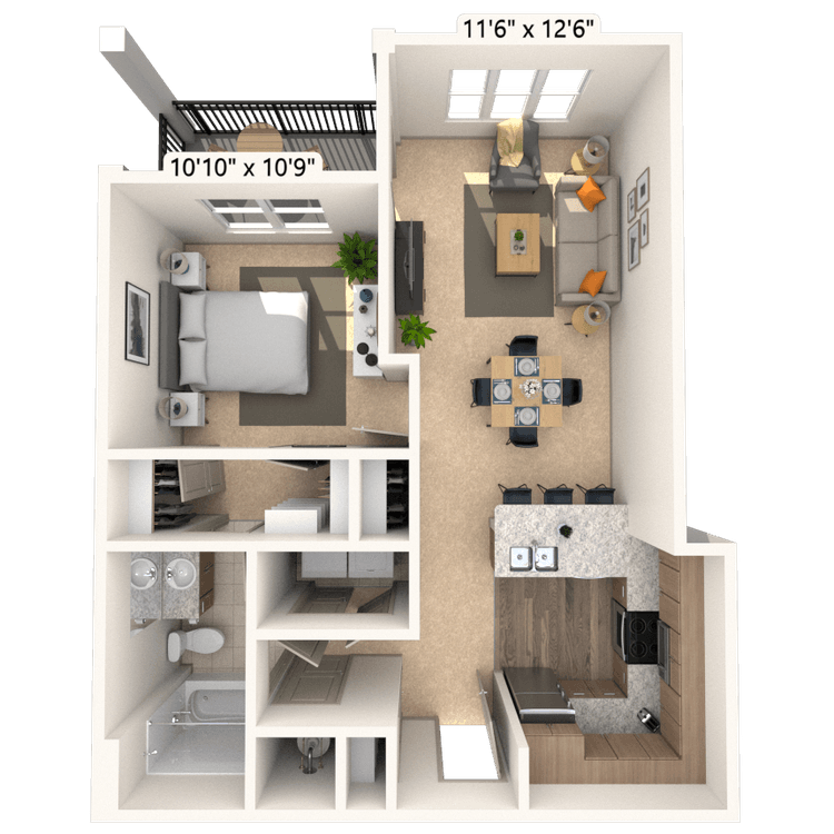Floorplan image of unit 32107