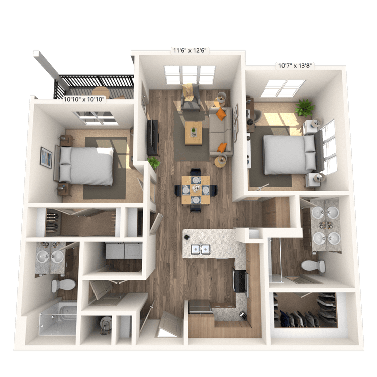 Floorplan image of unit 13104
