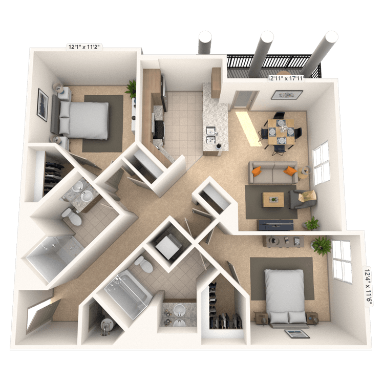 Floorplan image of unit I 3315