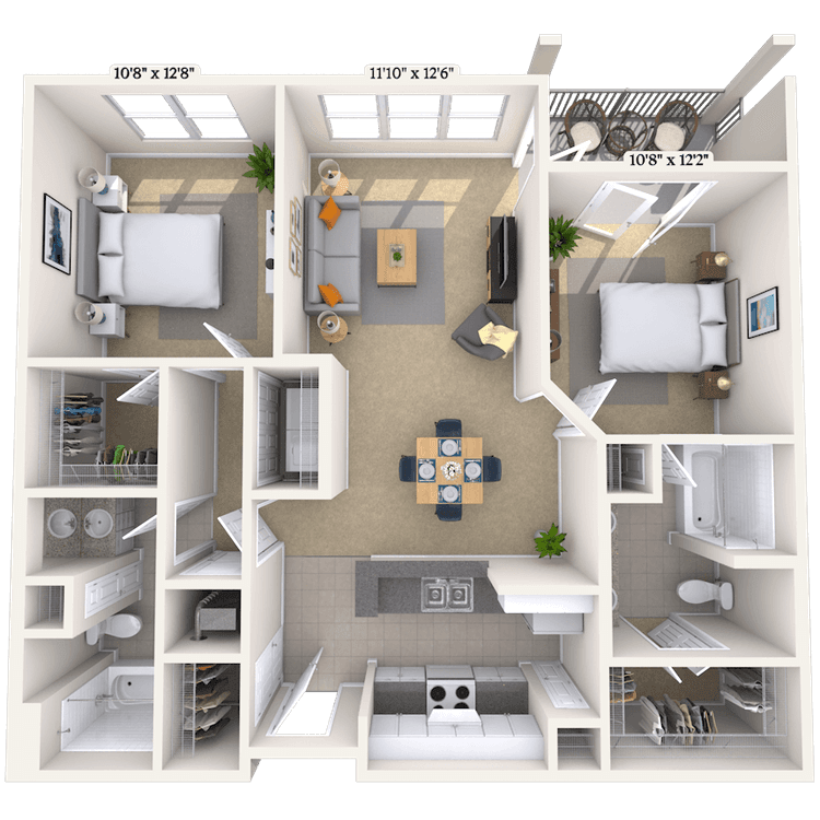 Floorplan image of unit 1204