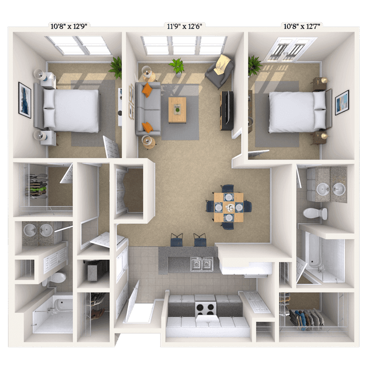 Floorplan image of unit 1214