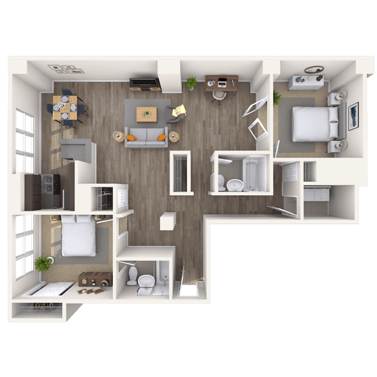 Floorplan image of unit 211