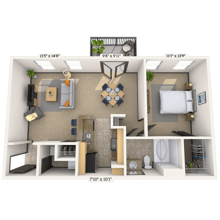 Floorplan image of unit 14305
