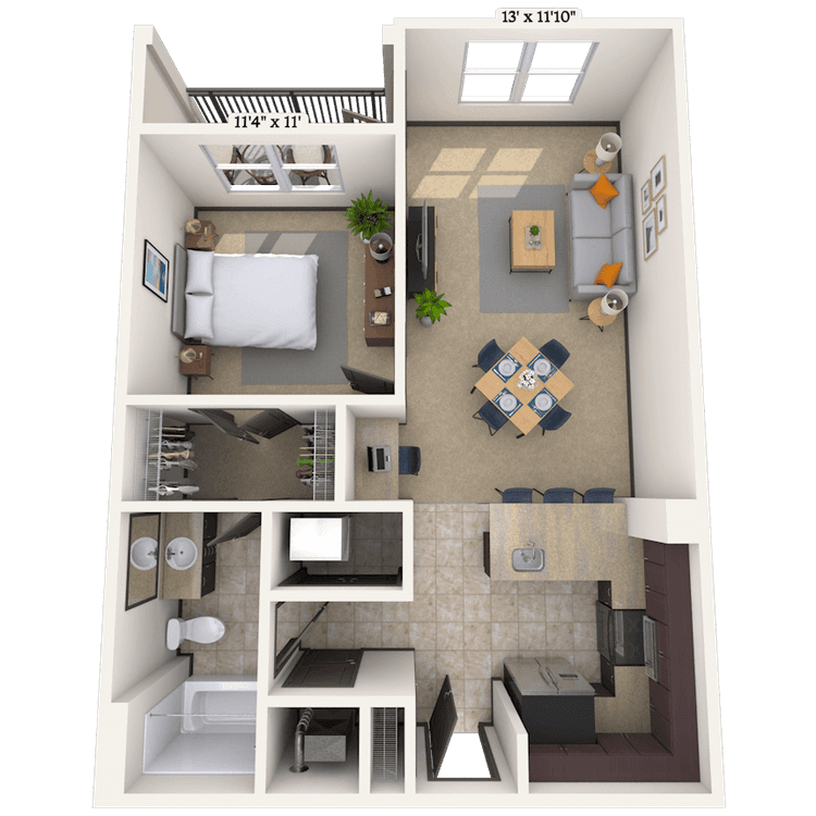 Floorplan image of unit 18204
