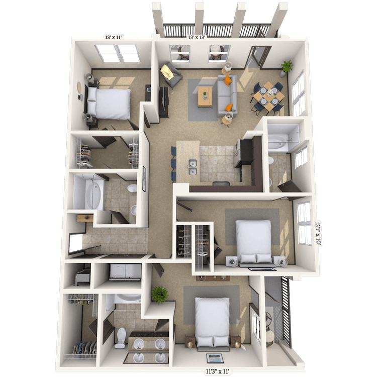 Floorplan image of unit 19101