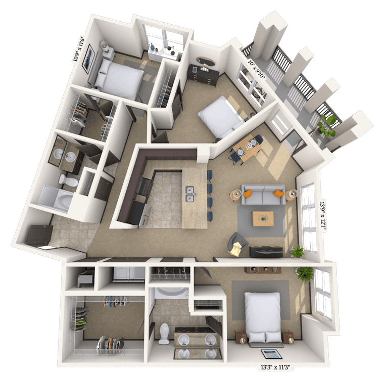 Floorplan image of unit 19313