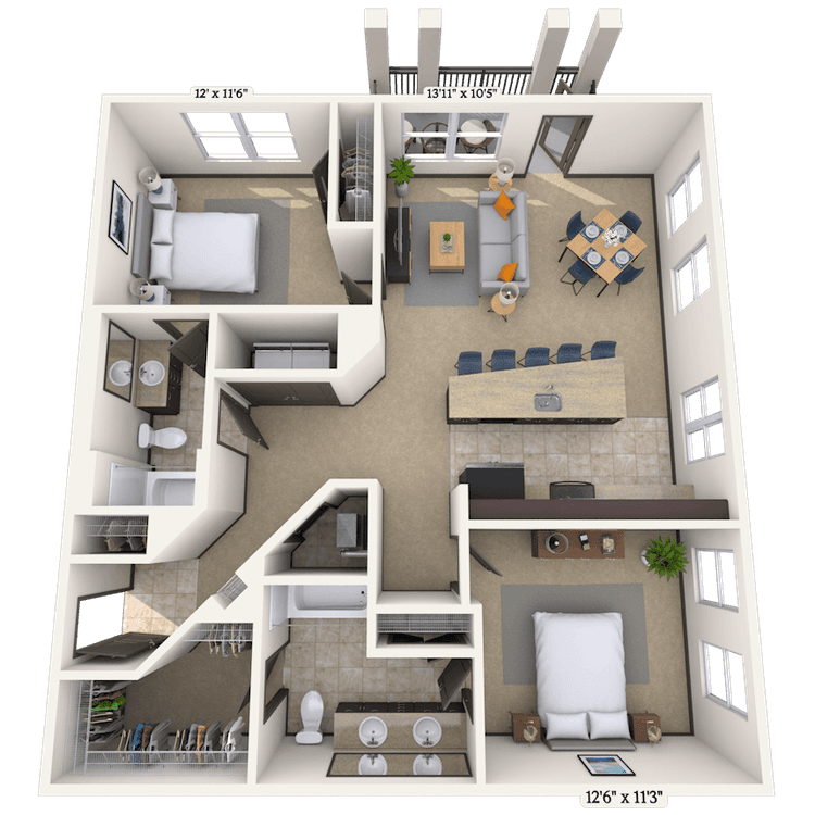 Floorplan image of unit 23101