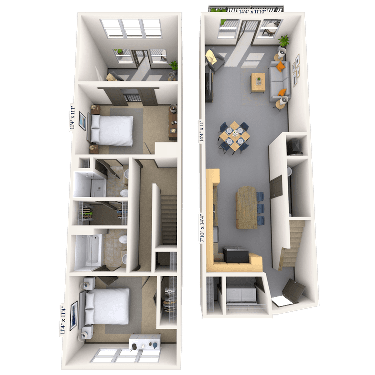 Floorplan image of unit 7208