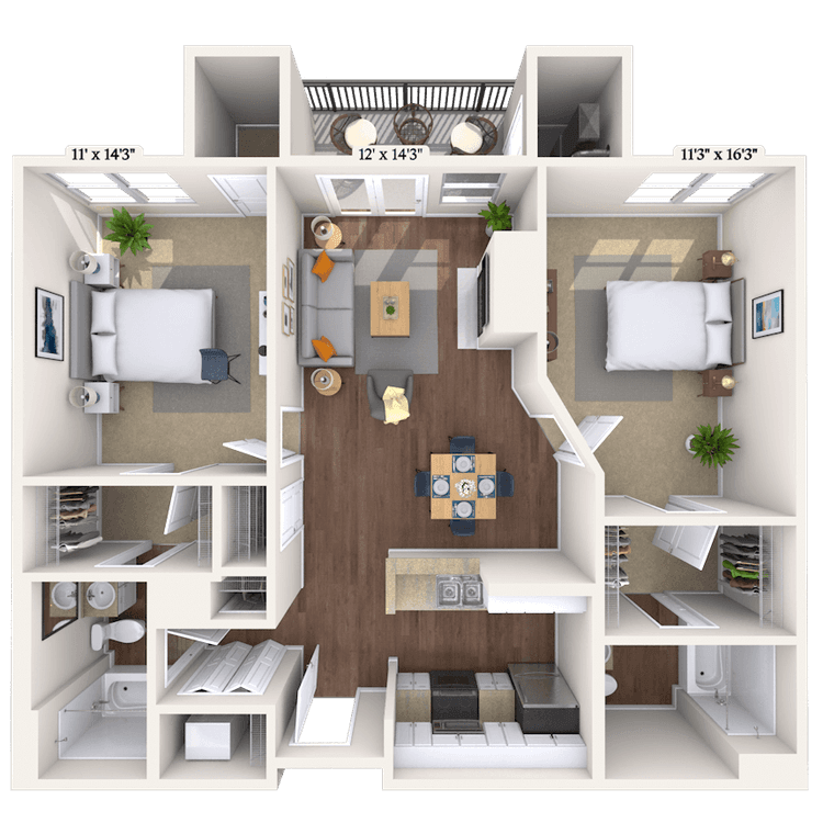 Floorplan image of unit 1504