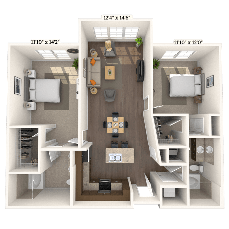 Floorplan image of unit 1306