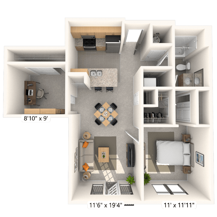 Floorplan image of unit 129JC2