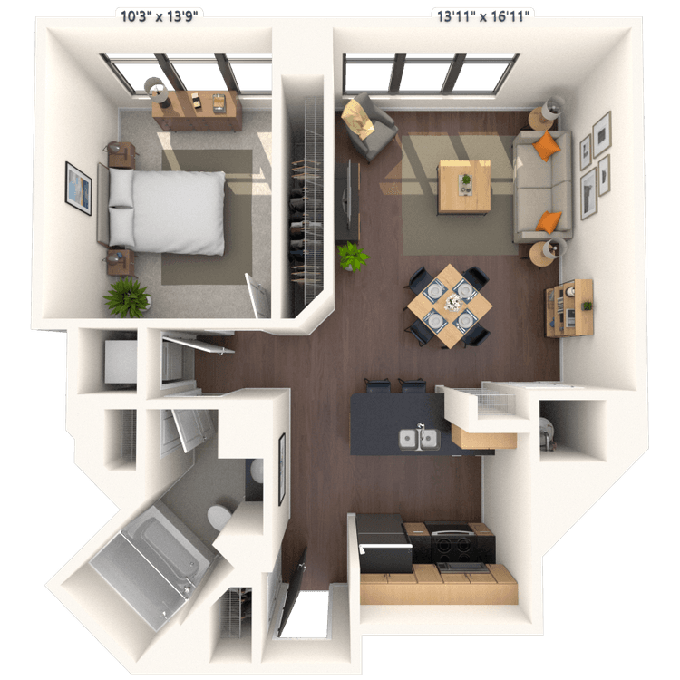 Floorplan image of unit 801HL1