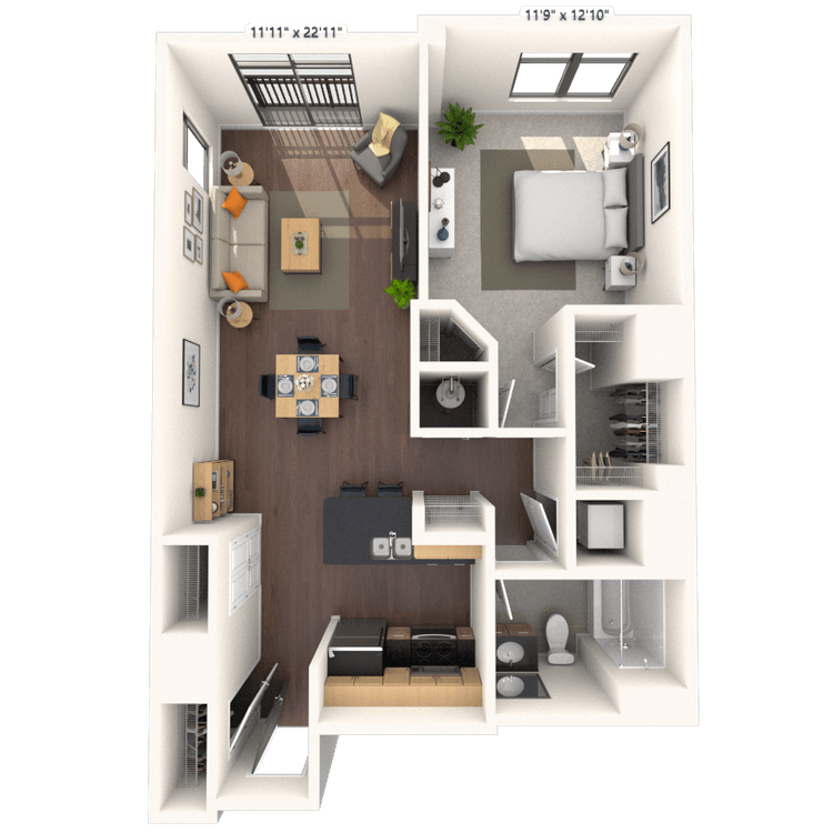 Floorplan image of unit 718HL1