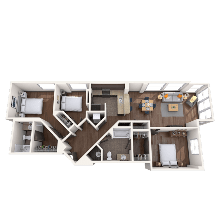 Floorplan image of unit 601