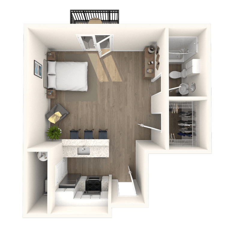Floorplan image of unit 352