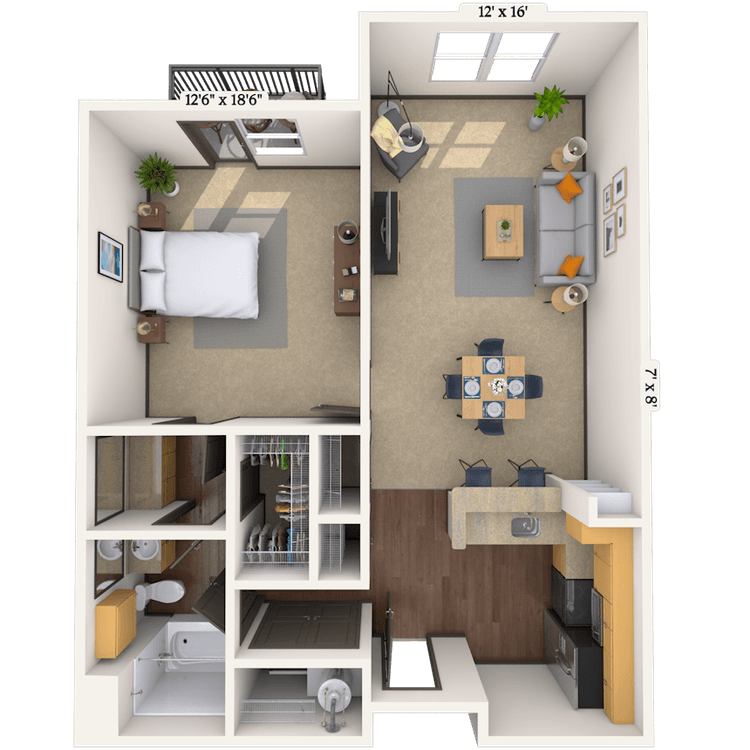 Floorplan image of unit 3023