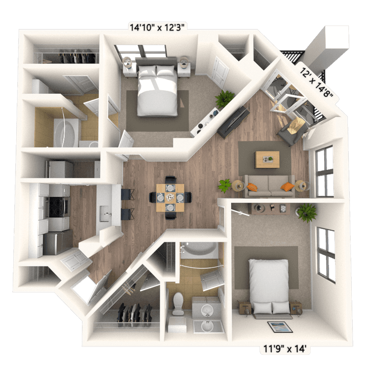 Floorplan image of unit 133