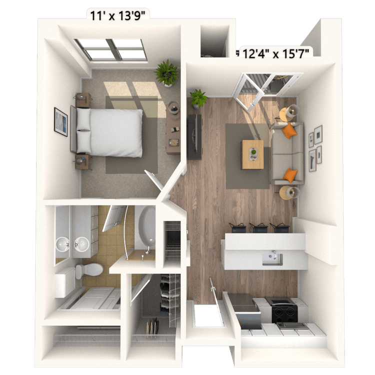 Floorplan image of unit 723
