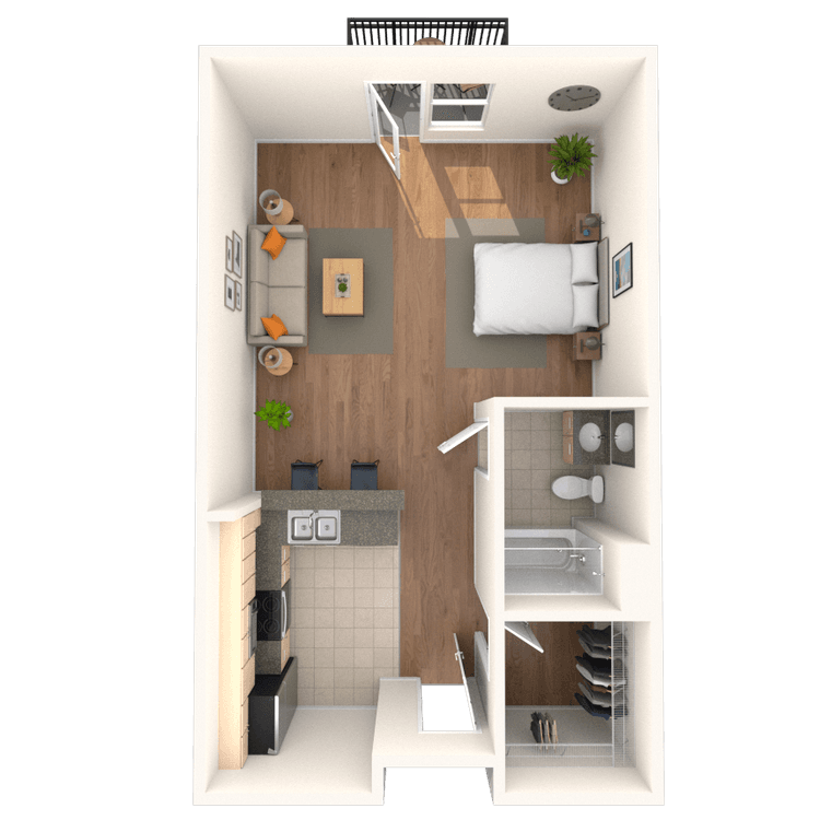 Floorplan image of unit 218